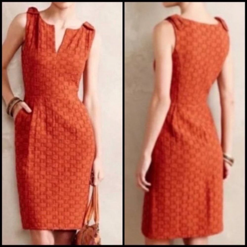 Tabitha Burnt Orange Sheath Dress